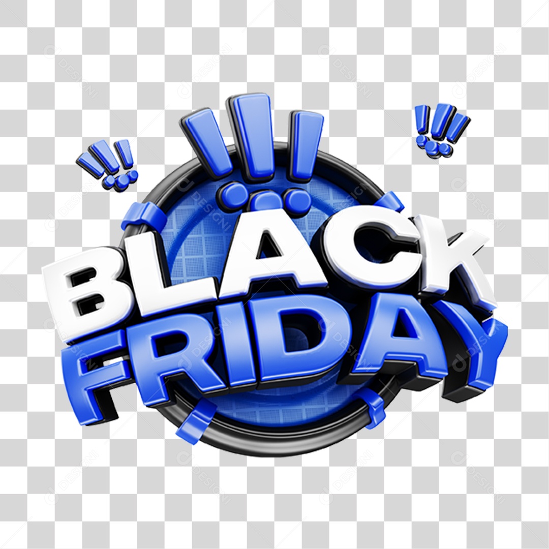 Selo 3D Black Friday PNG Transparente