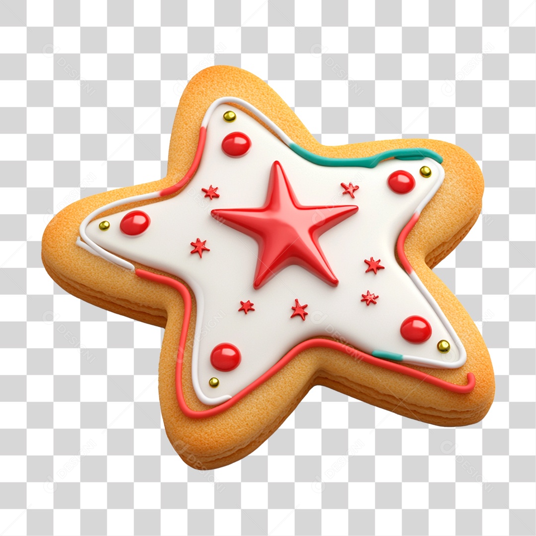 Biscoito de Doce em Formato de Estrela de Natak PNG Transparente