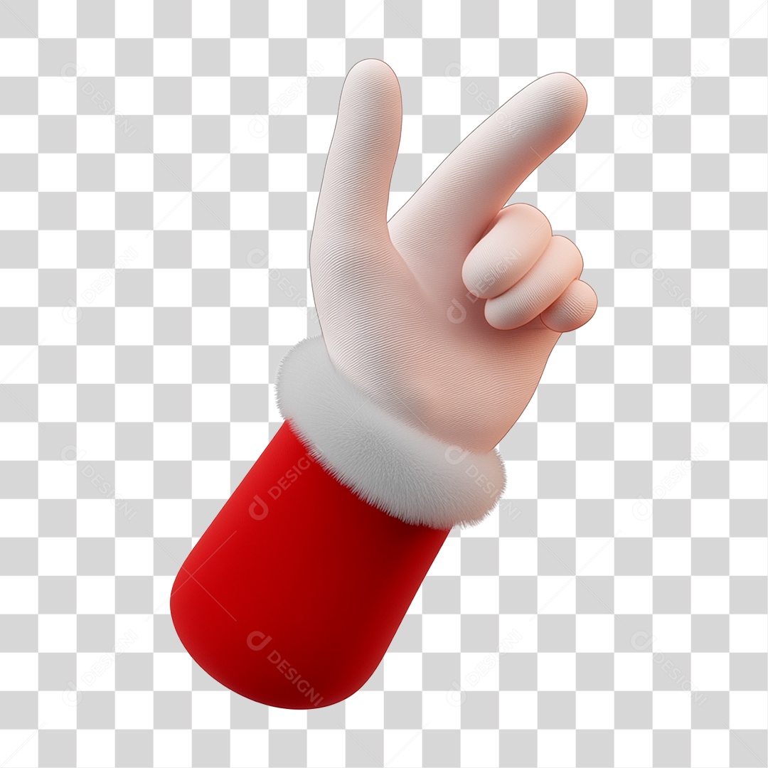 Braço de Papai Noel Fazendo Sinal PNG Transparente