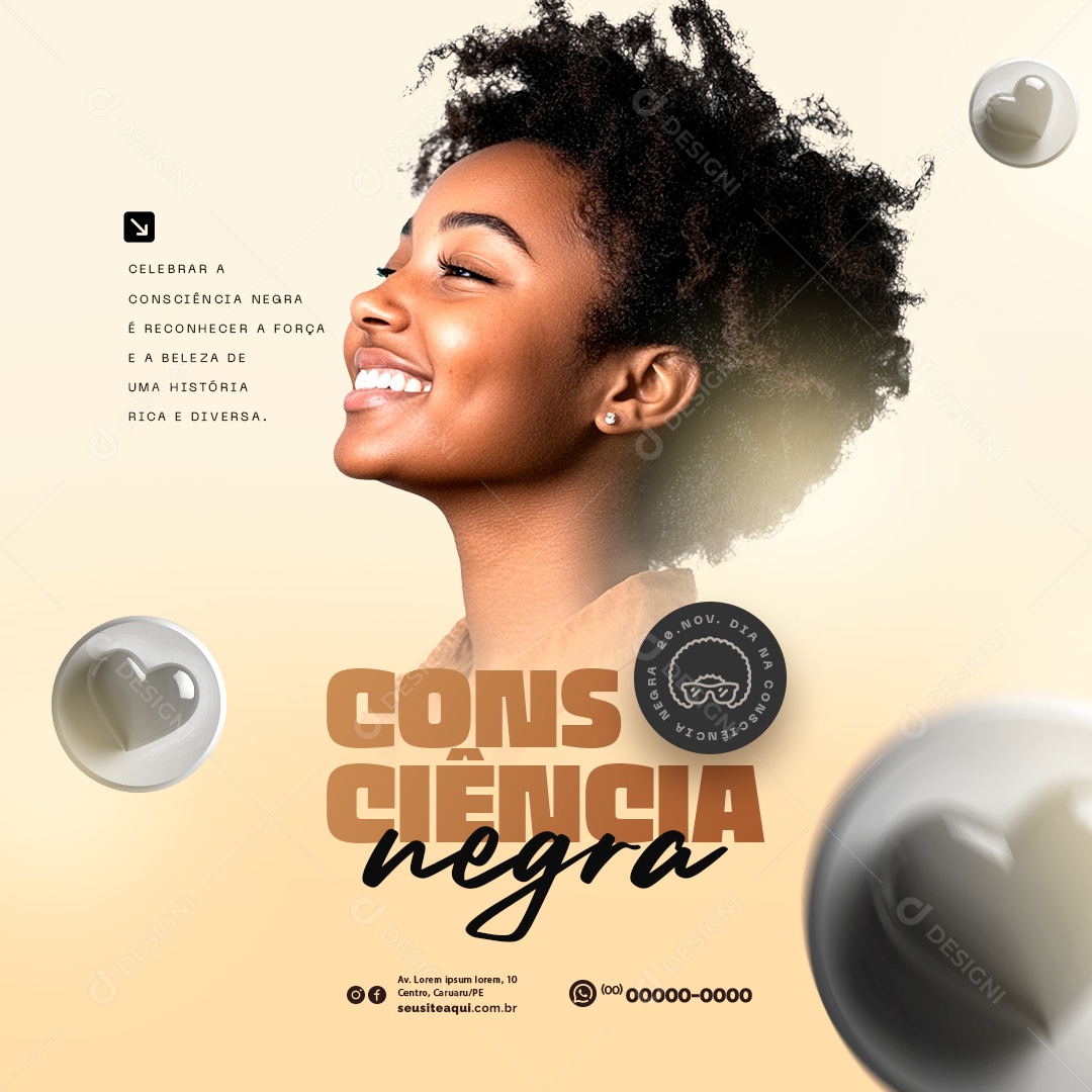 Social Media Celebrar a Consciência Negra 20 de Novembro PSD Editável