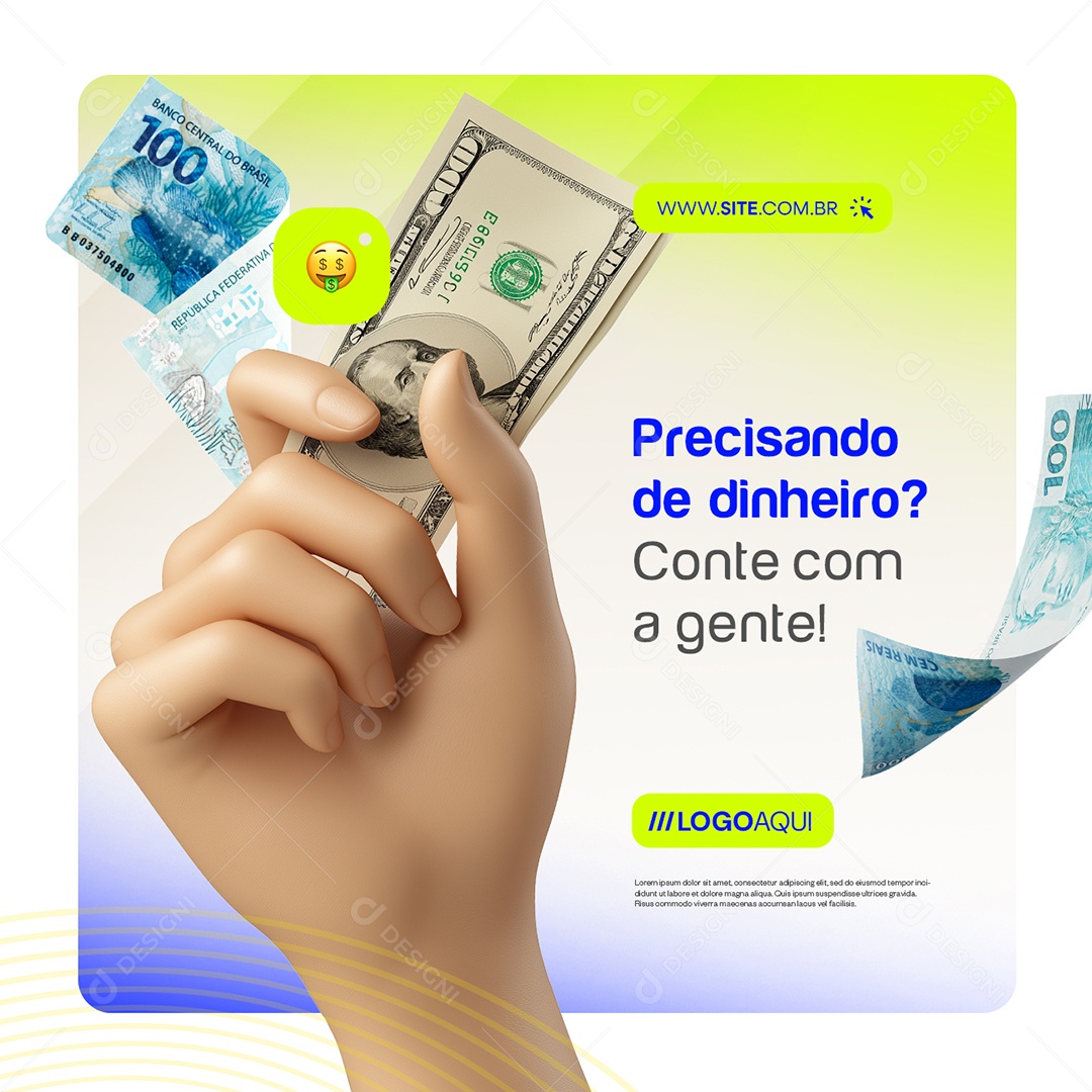 Empréstimo Precisando de Dinheiro Conte com a Gente Social Media PSD Editável