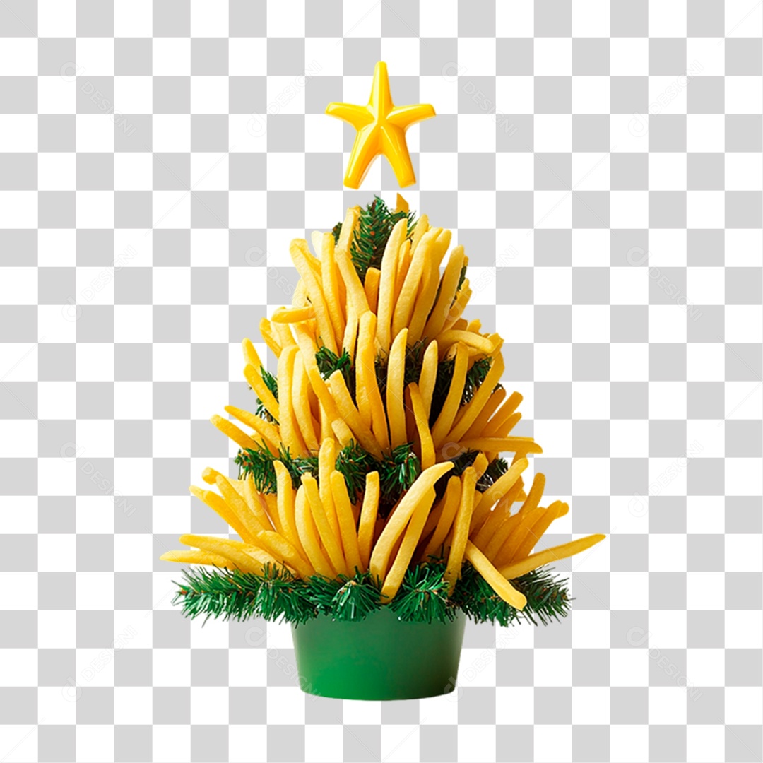 Batatas Empilhadas em Formato de Árvore de Natal PNG Transparente