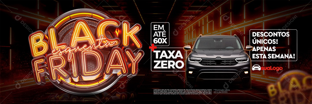 Banner Black Friday Concessionária Social Media PSD Editável