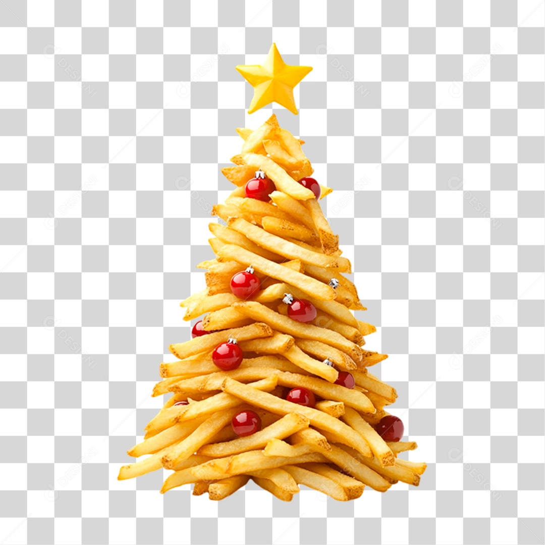 Batatas Empilhadas em Formato de Árvore de Natal PNG Transparente