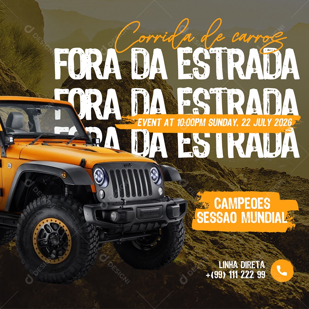 Locadora de Carros Fora Da Estrada Social Media PSD Editável