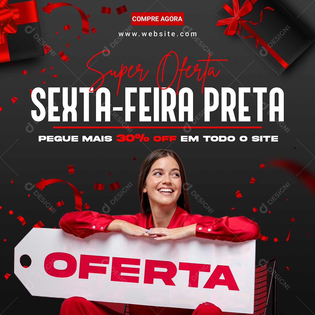 Banner Black Friday Oferta 50% Social Media PSD Editável