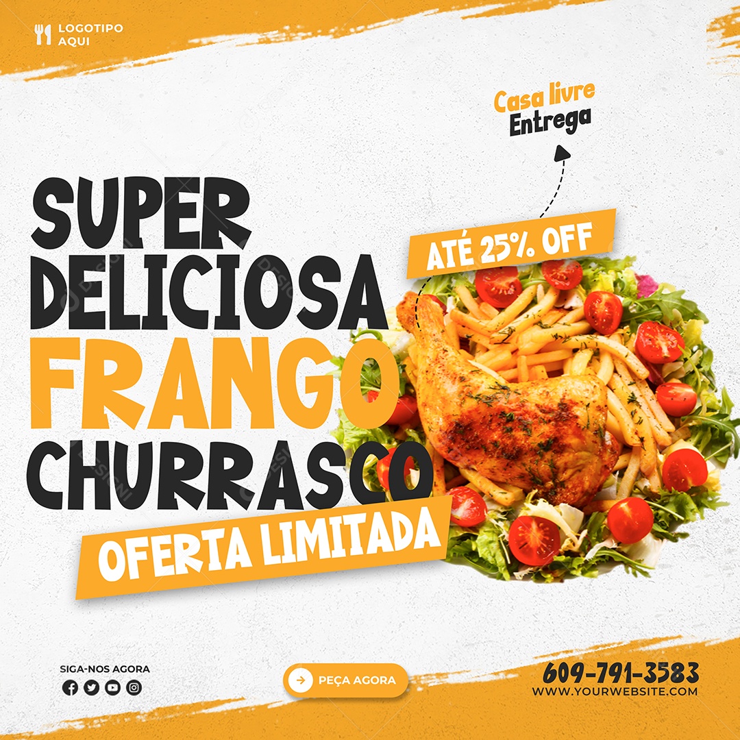 Super Delicioso Churrasco de Frango PSD Editável