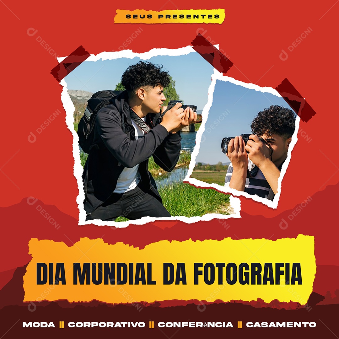 Dia Mundial Da Fotografia Social Media PSD Editável