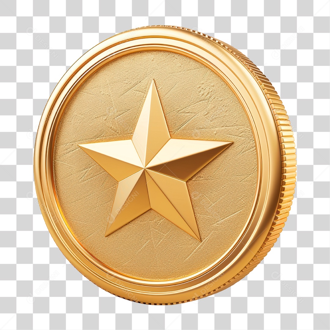 Moeda Dourada PNG Transparente