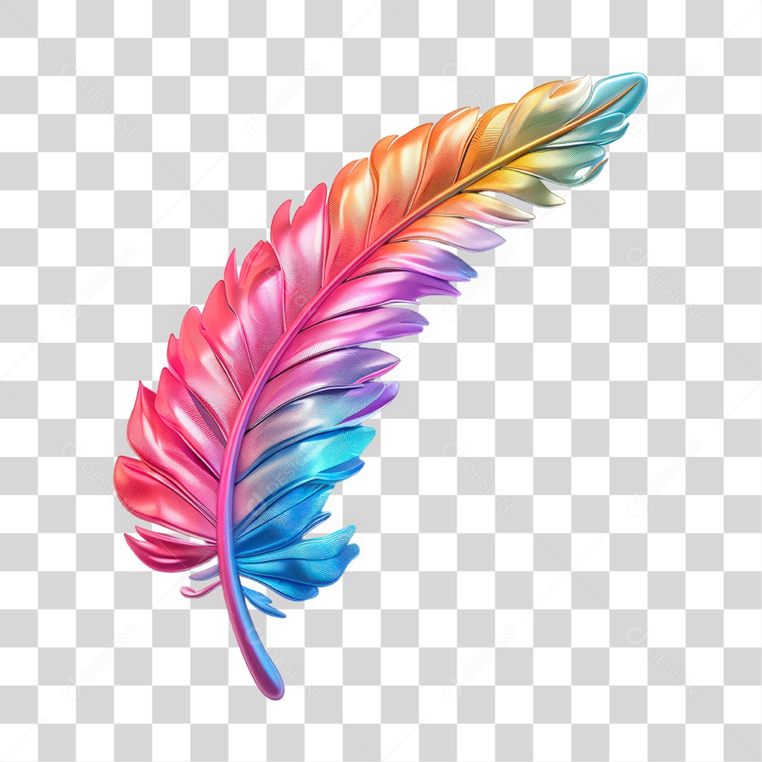 Pena Colorida PNG Transparente