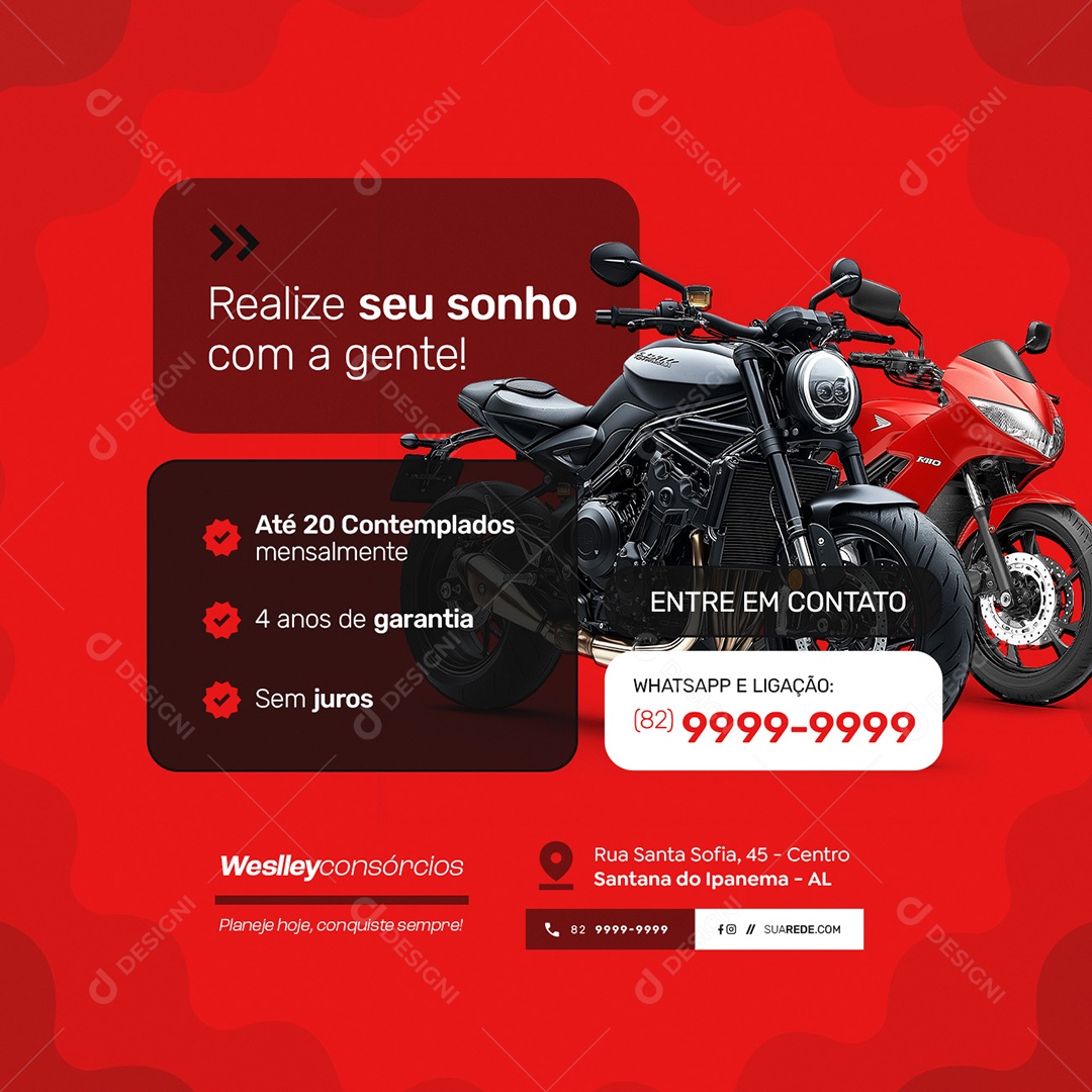 Consórcio Realize seu Sonho com a Gente Social Media PSD Editável