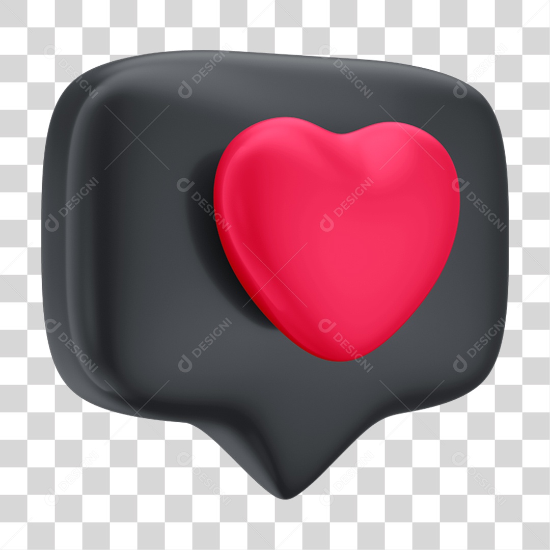 Balão com Coração PNG Transparente