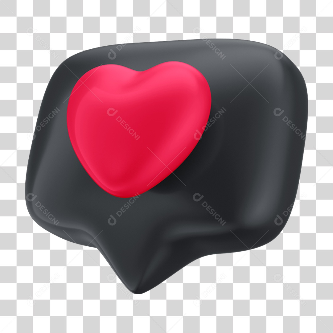 Balão com Coração PNG Transparente