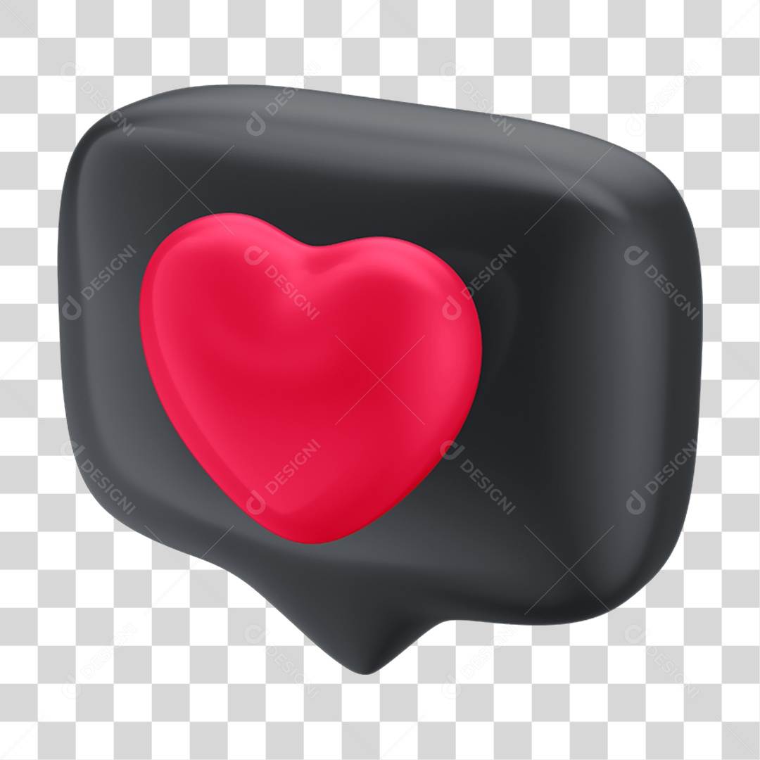 Balão com Coração PNG Transparente