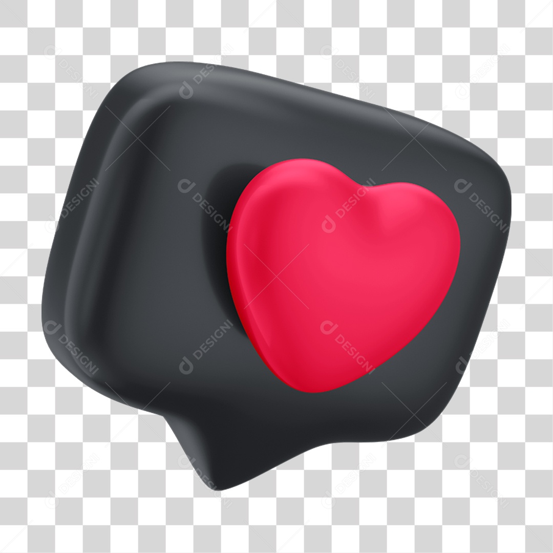 Balão com Coração PNG Transparente