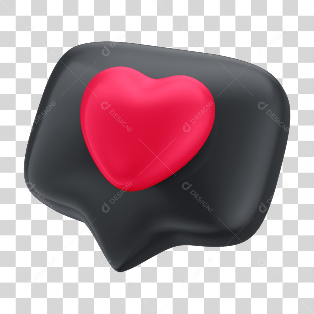 Balão com Coração PNG Transparente