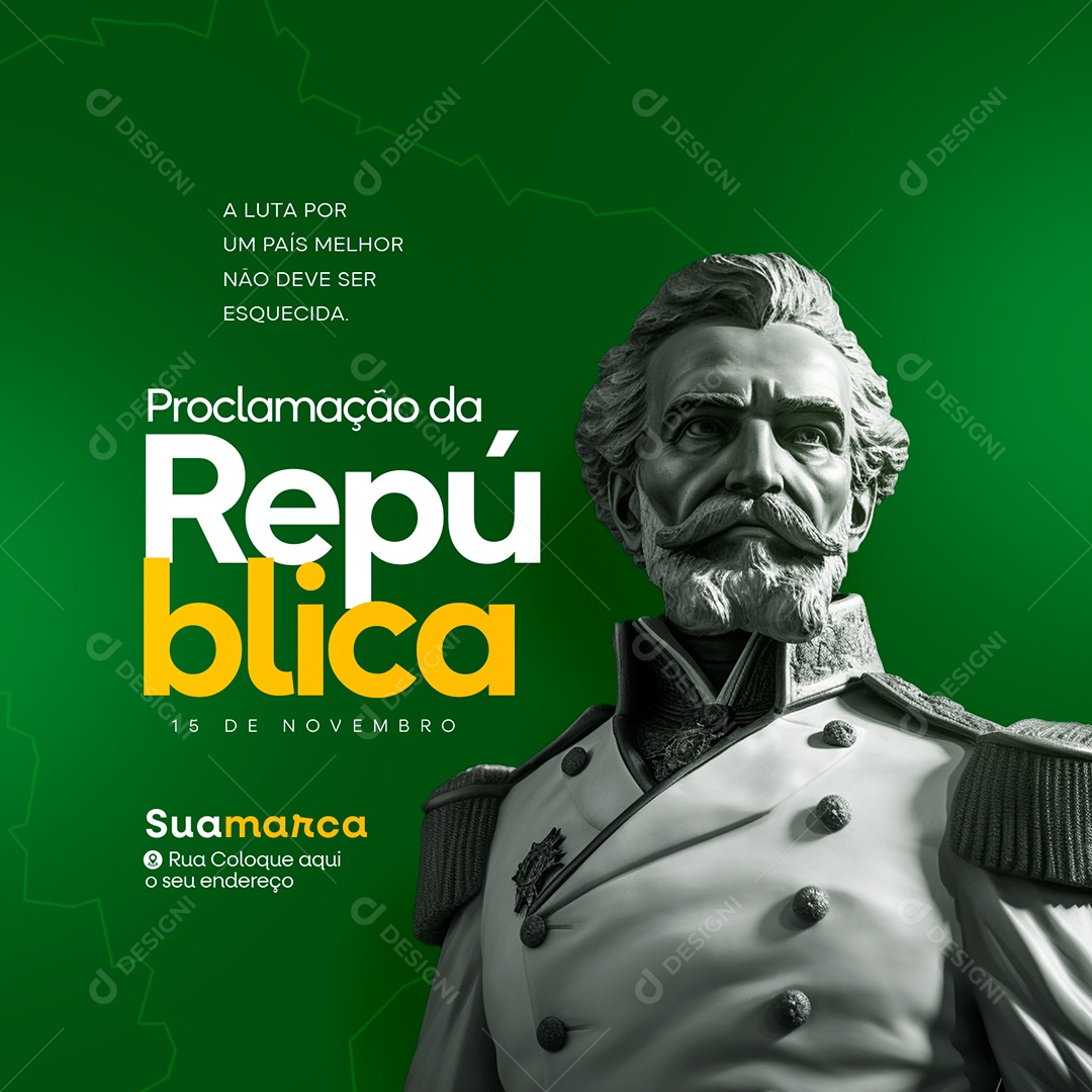 Dia da Proclamação Da República 15 De Novembro Social Media PSD Editável