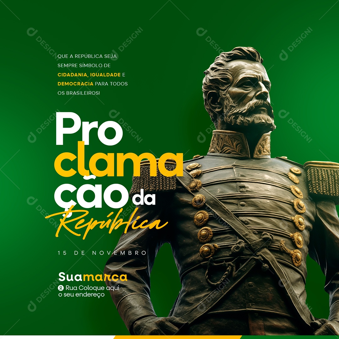 Dia da Proclamação Da República 15 De Novembro Social Media PSD Editável