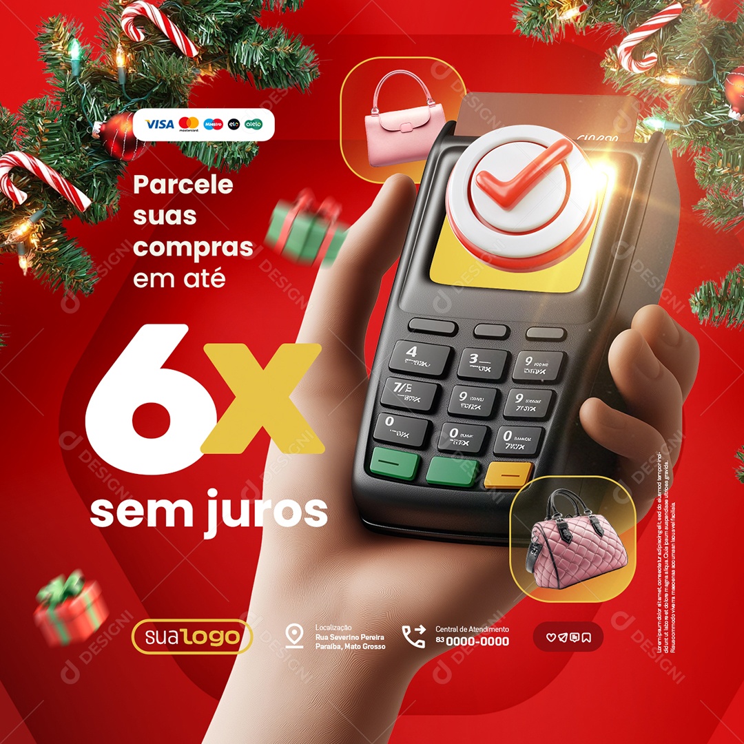 Loja de Calcados Semana do natal Parcele suas Compras Social Media PSD Editável
