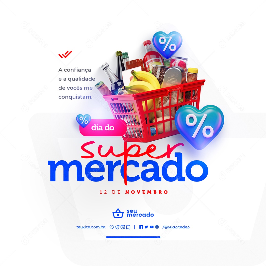 Dia do Supermercado 12 de Novembro Social Media PSD Editável