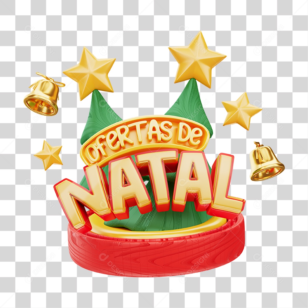 Selo 3D Ofertas de Natal Para Composição PNG Transparente
