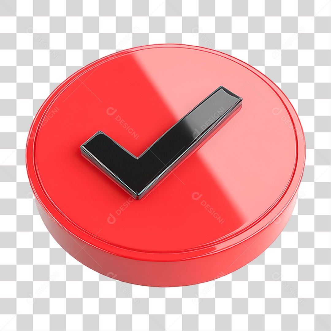 Ícone 3D Verificado PNG Transparente