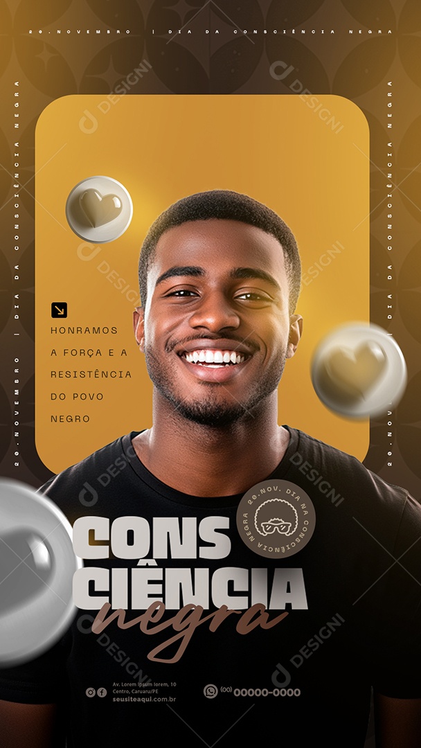 Story Dia da Consciência Negra 20 de Novembro Social Media PSD Editável