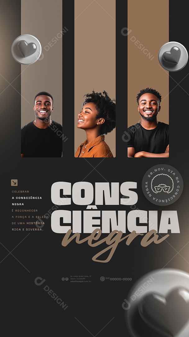 Story Dia da Consciência Negra 20 de Novembro Social Media PSD Editável