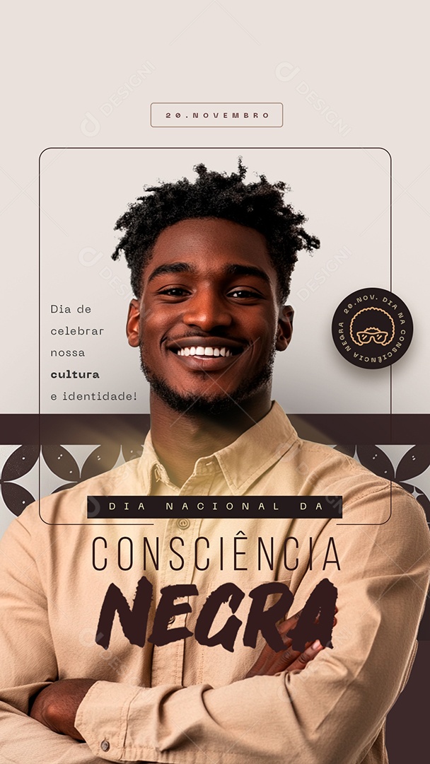 Story Dia da Consciência Negra 20 de Novembro Celebrar Nossa Cultura Social Media PSD Editável
