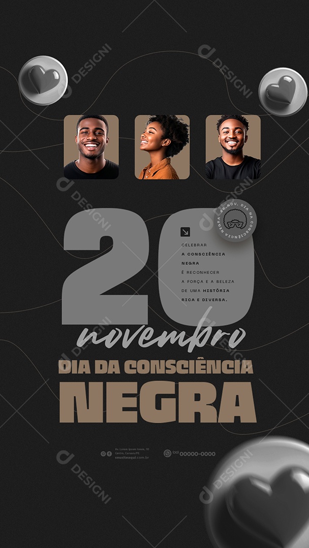 Story Dia da Consciência Negra 20 de Novembro História Rica e DiversaSocial Media PSD Editável