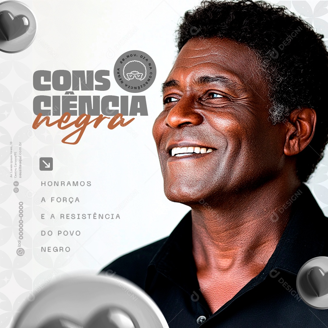 Dia da Consciência Negra 20 de Novembro Social Media PSD Editável