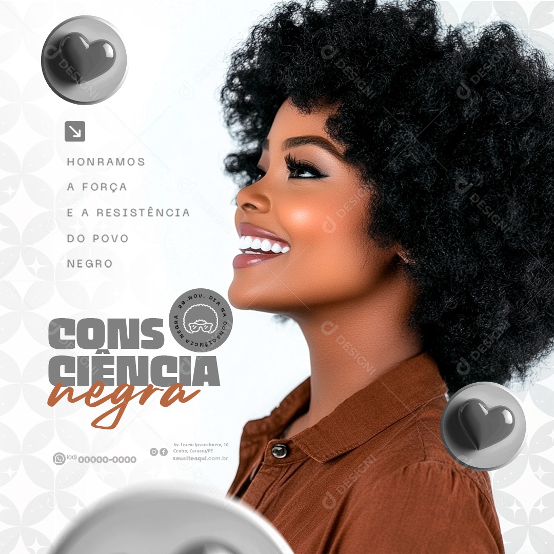 Dia da Consciência Negra 20 de Novembro Social Media PSD Editável