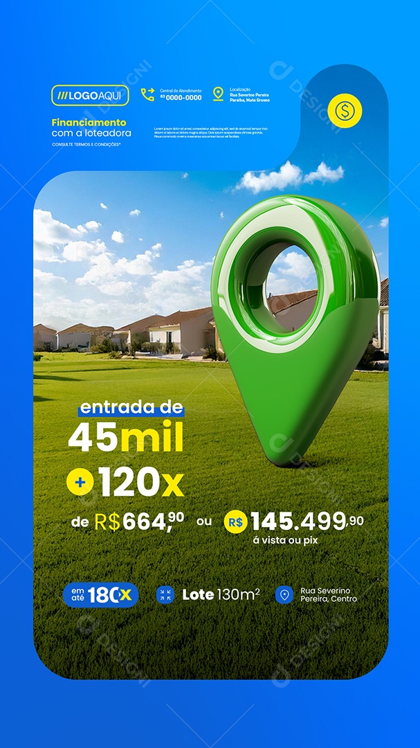 Story Loteamento Financiamento com a Loteadora Social Media PSD Editável