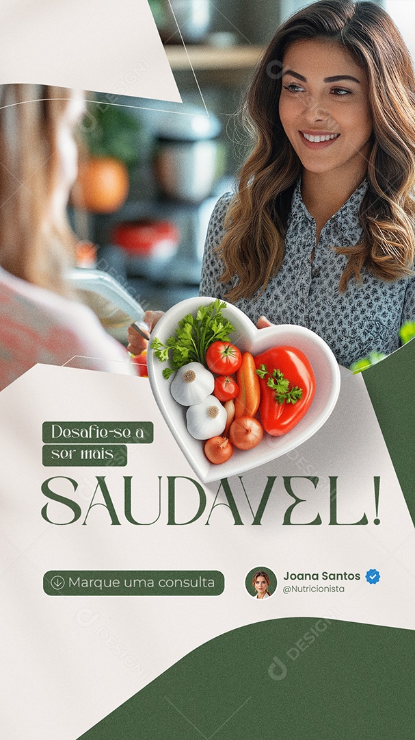 Story Nutricionista Desafie-Se a Ser Mais Saudável Social Media PSD Editável