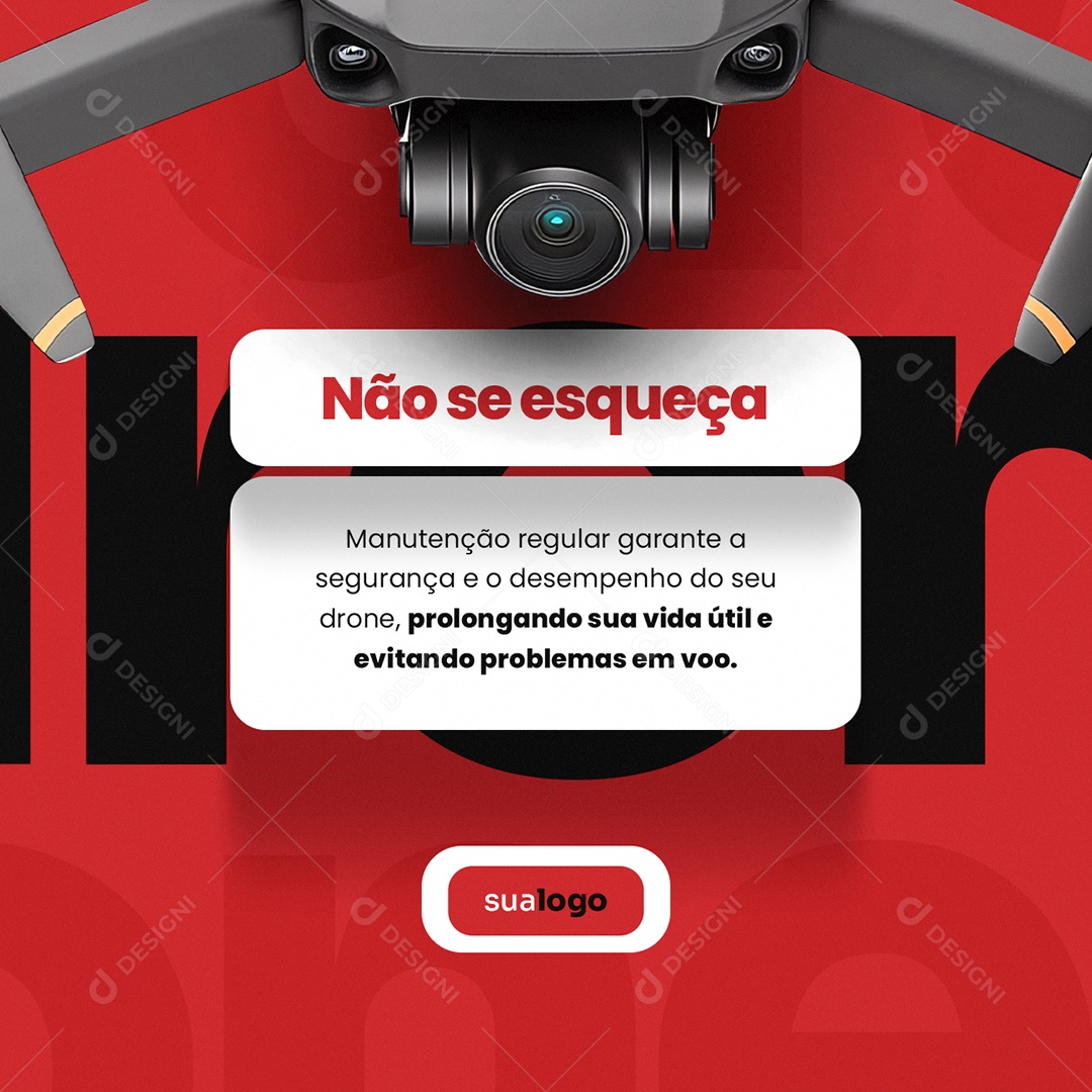 Loja de Drones Não se Esqueça Social Media PSD Editável