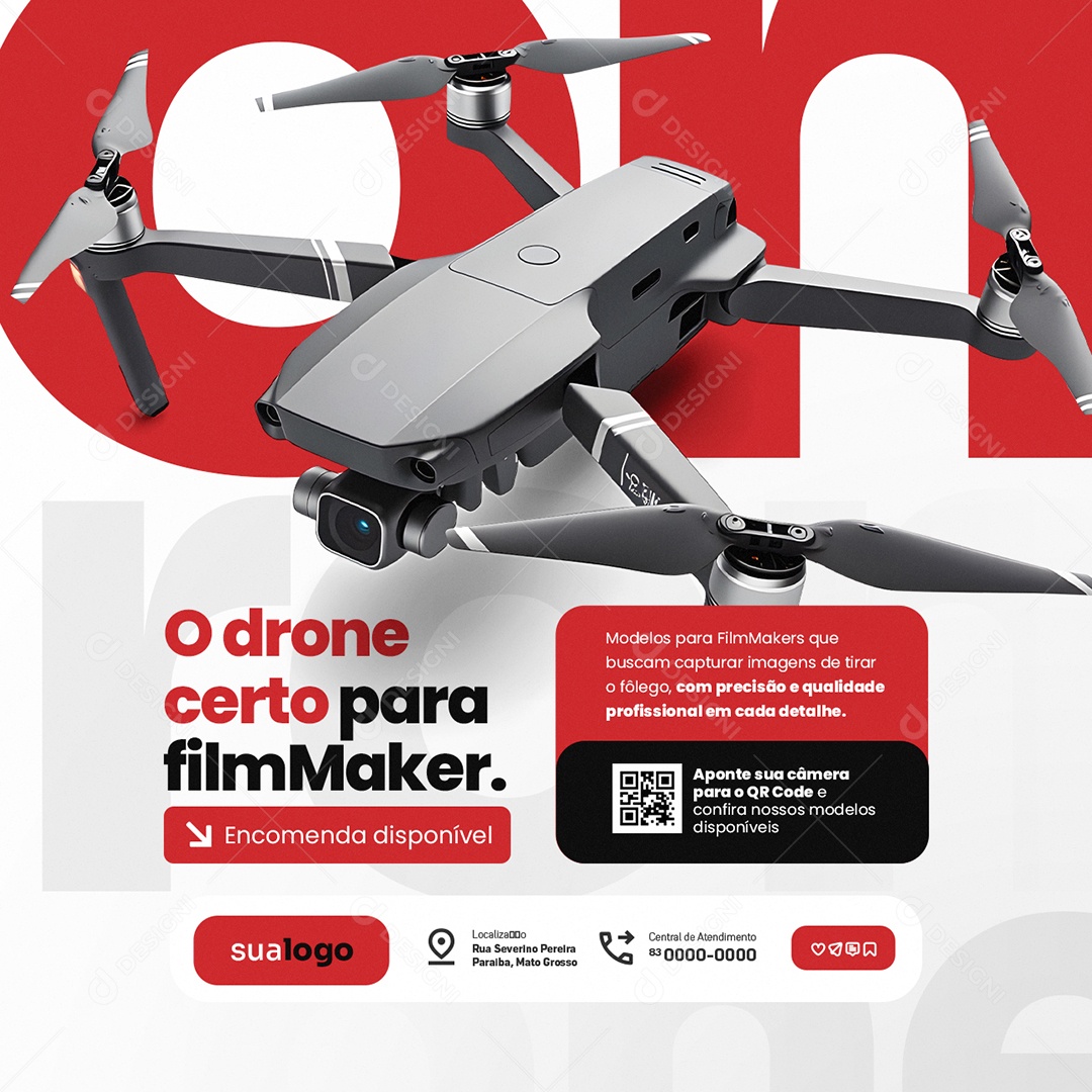 Loja de Drones o Drone Certo para FilMaker Social Media PSD Editável