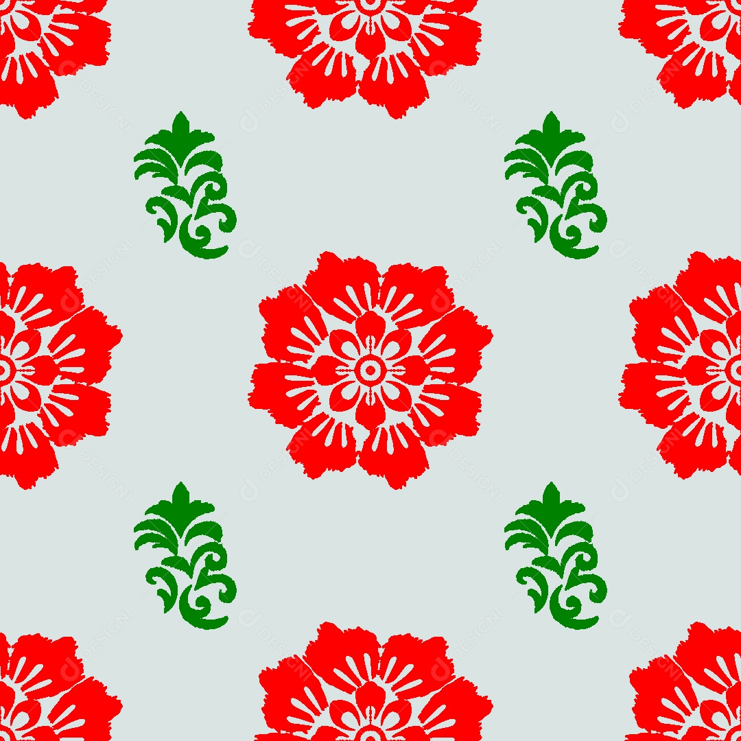 Padrão de Flores Ilustração Vetor EPS