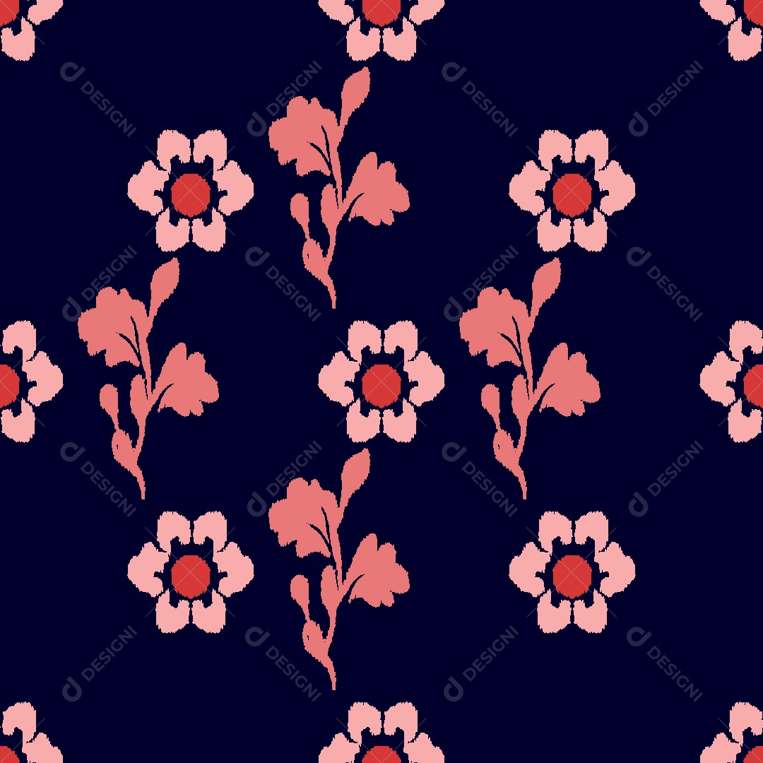 Padrão de Flores Ilustração Vetor EPS