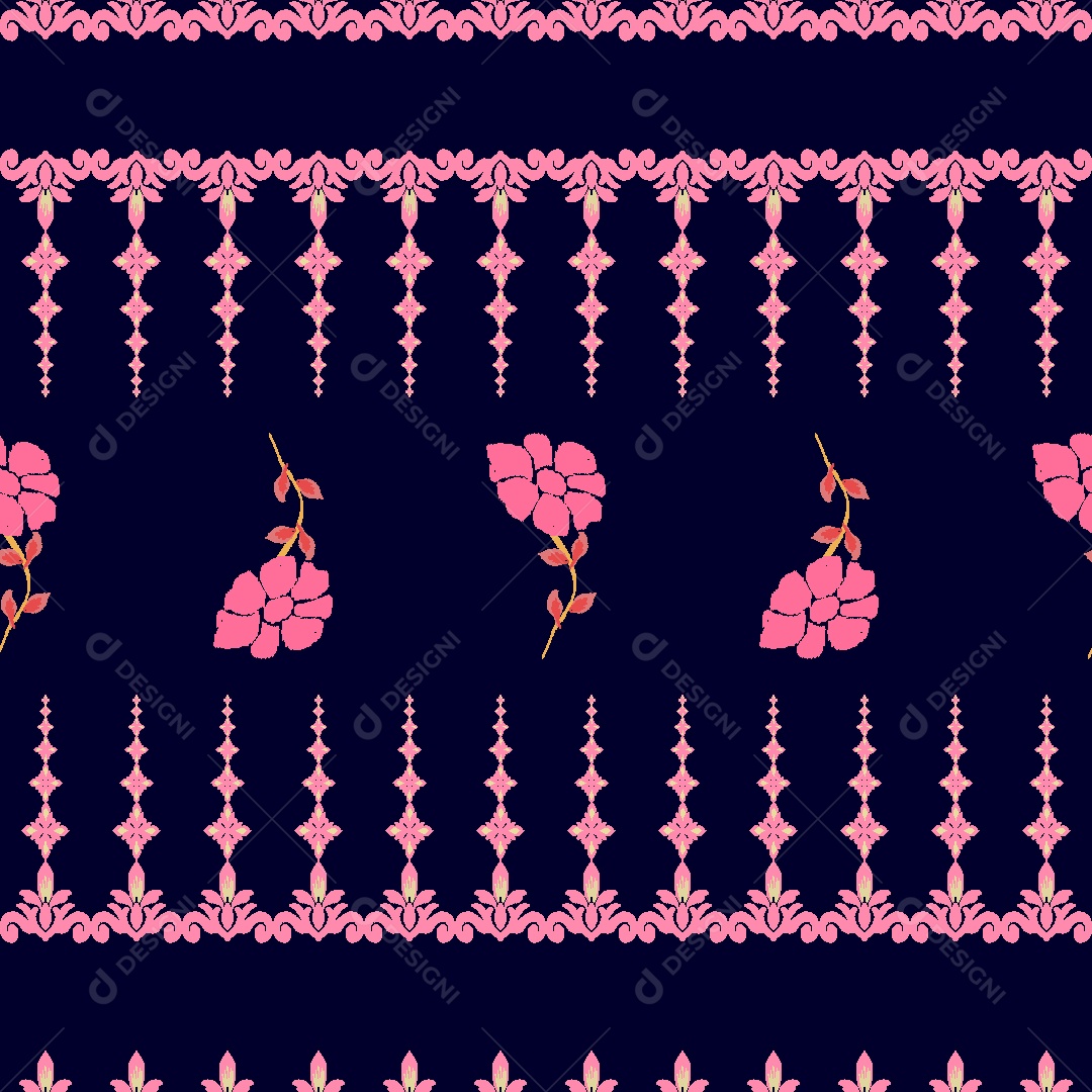 Padrão de Flores Ilustração Vetor EPS