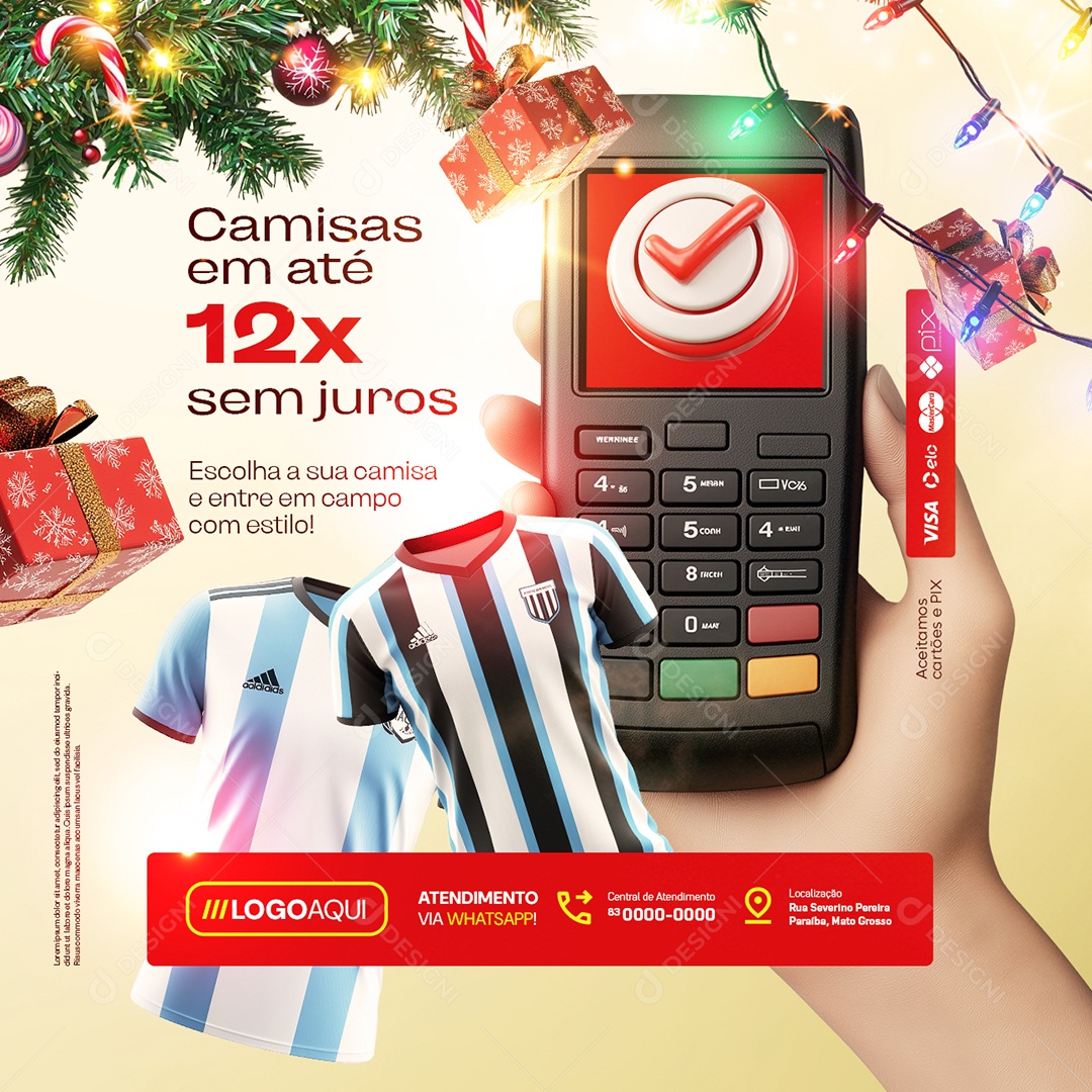 Camisas de Times Super Natal Camisa em Até 12x Sem Juros Social Media PSD Edita´vel