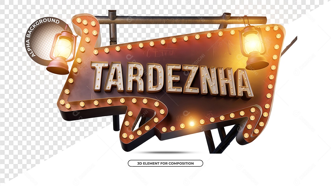 Tardezinha Selo 3D para Composição PSD