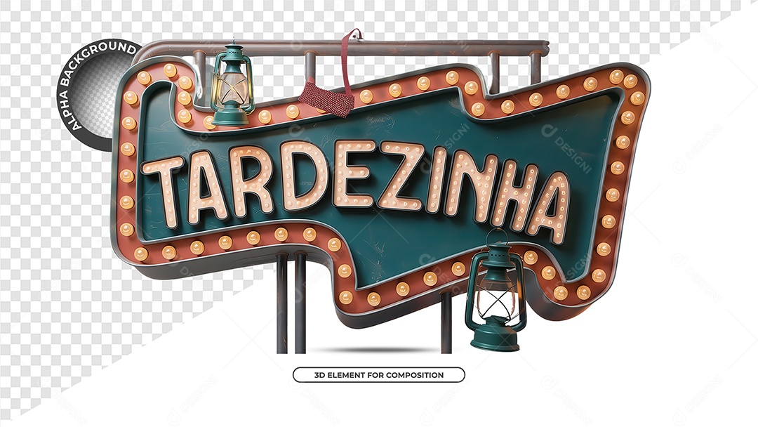 Tardezinha Selo 3D para Composição PSD