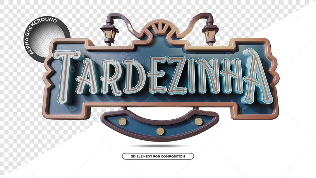 Tardezinha Selo 3D para Composição PSD