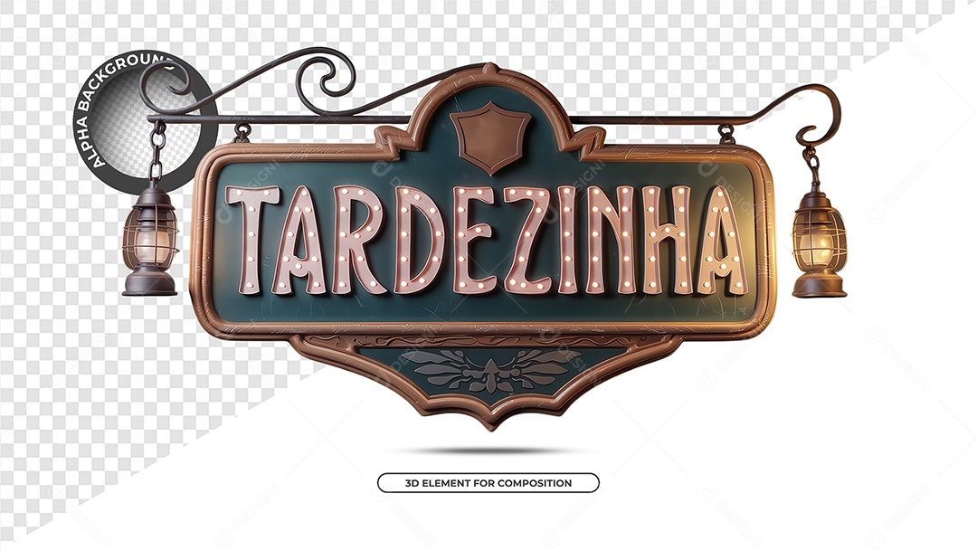 Tardezinha Selo 3D para Composição PSD