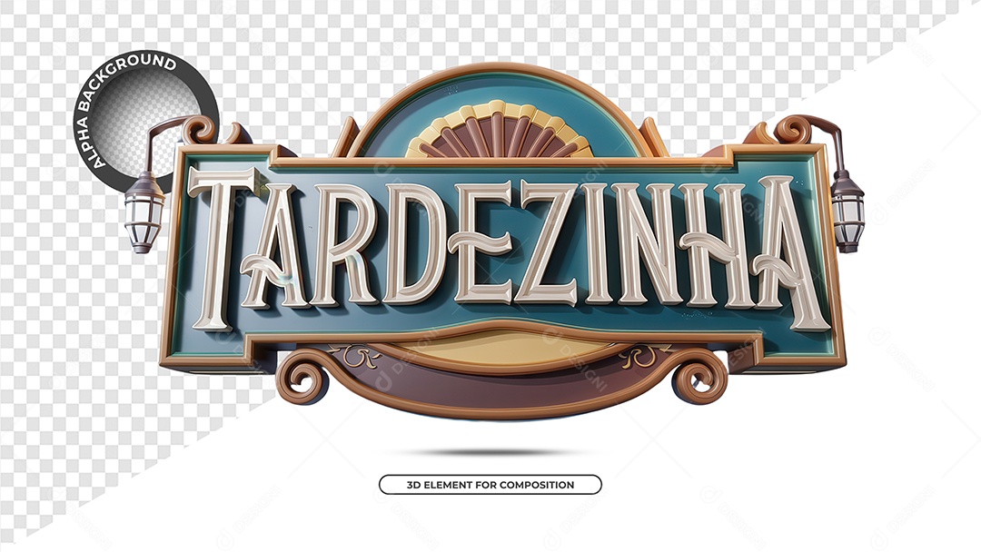 Tardezinha Selo 3D para Composição PSD