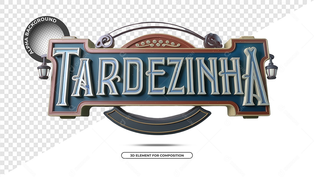 Tardezinha Selo 3D para Composição PSD