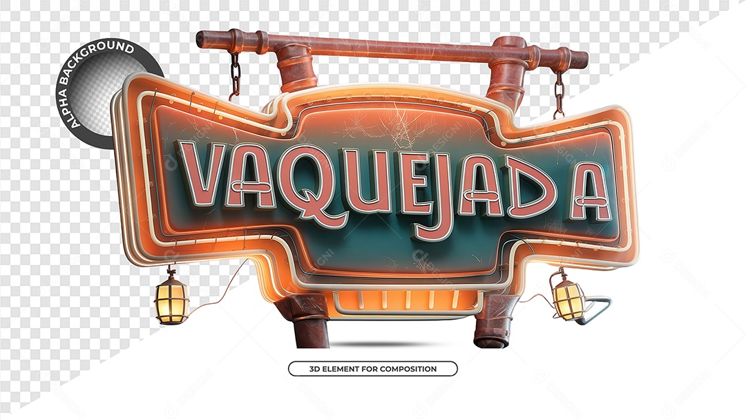 Vaquejada Selo 3D para Composição PSD