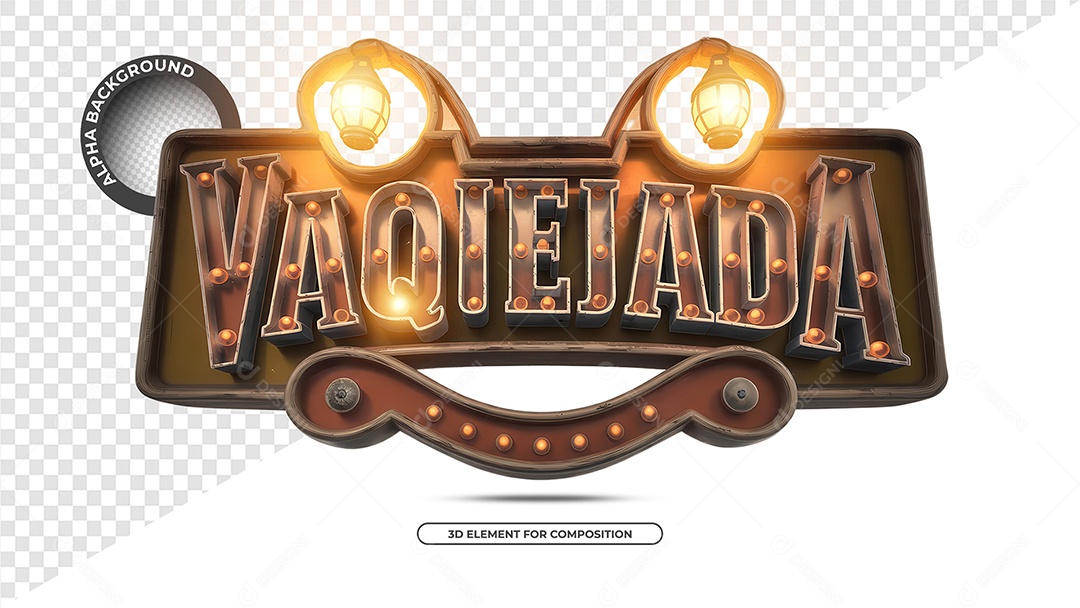 Vaquejada Selo 3D para Composição PSD