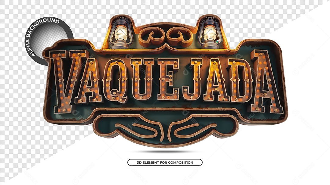 Vaquejada Selo 3D para Composição PSD