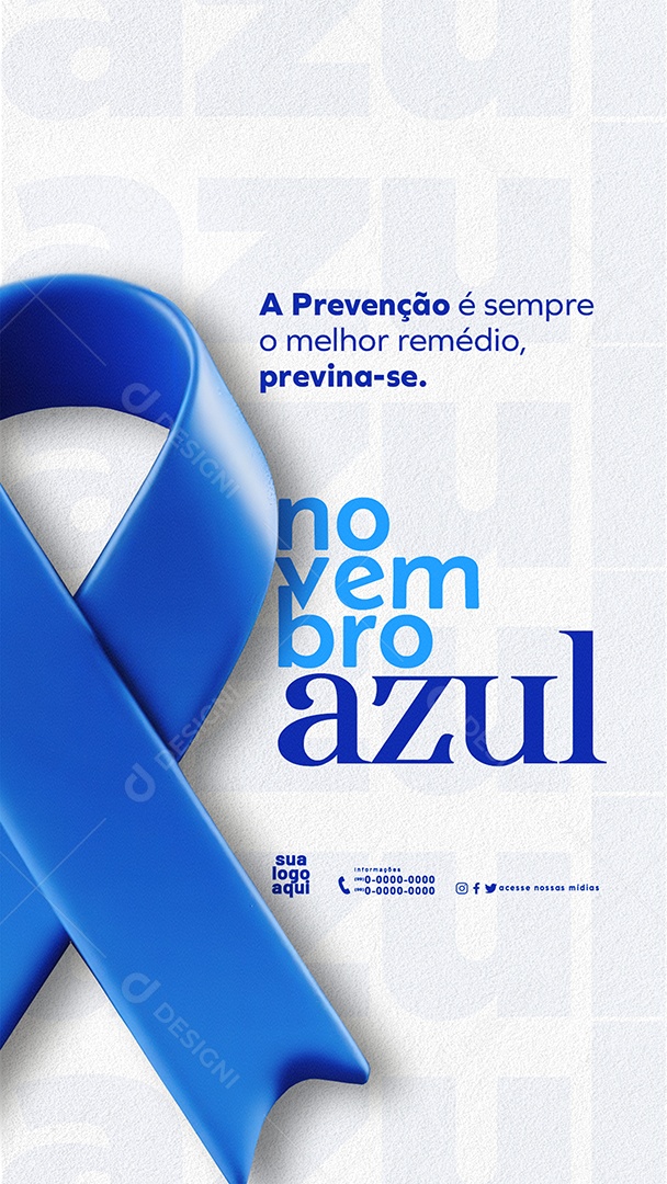 Novembro Azul Mês Mundial de Combate ao Câncer de Próstata Social Media PSD Editável